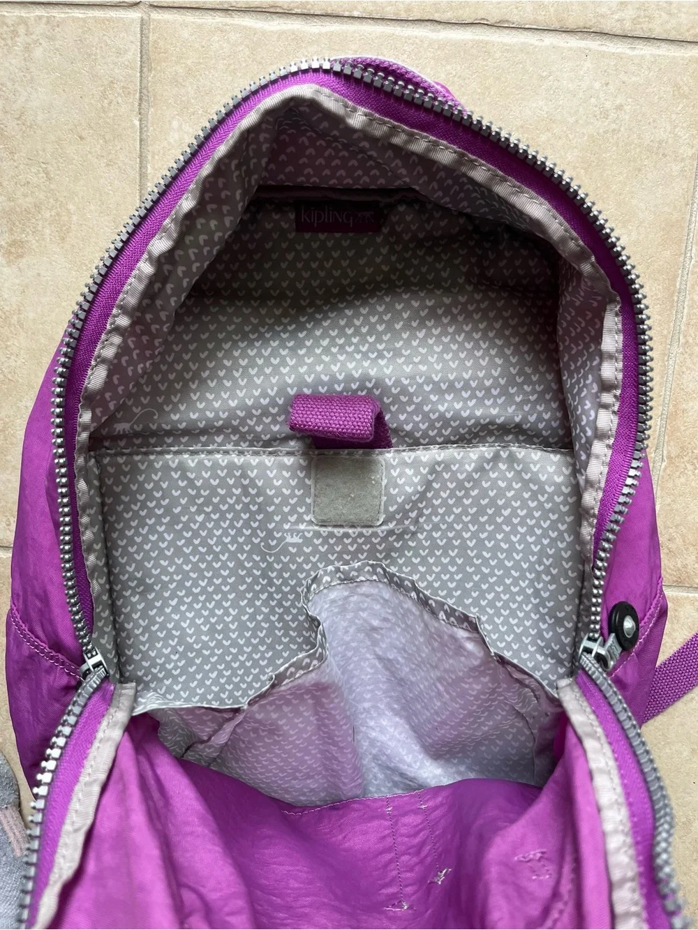 Kipling Magenta Purple Backpack